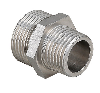 Ниппель VALTEC переходной 3/4 х 1/2 наружная резьба, никелированная латунь Ниппель VALTEC переходной 3/4 х 1/2 наружная резьба, никелированная латунь