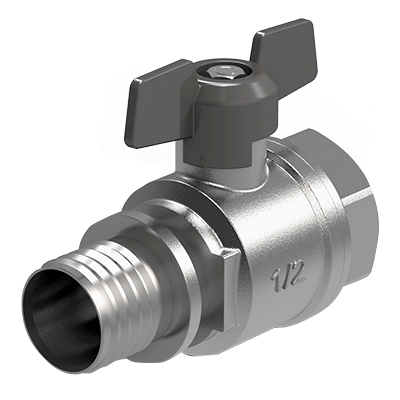 Кран шаровый Royal Thermo с аксиальным соединением вн. 16x1/2 Кран шаровый Royal Thermo с аксиальным соединением вн. 16x1/2