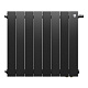Биметаллический секционный радиатор отопления Royal Thermo Pianoforte Noir Sable 500 / 8 секций нижнее правое подключение
