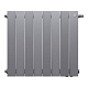 Биметаллический секционный радиатор отопления Royal Thermo Pianoforte Silver Satin 500 / 8 секций нижнее правое подключение