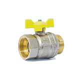 Кран шаровой LD 47.32.B-Н.Б.GAS газовый, внутренняя-наружная резьба, 1 1/4, бабочка