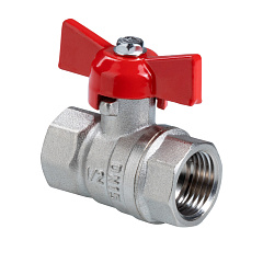Кран шаровый VALTEC СТАНДАРТ, никель, рукоятка бабочка 3/4, вн.-вн. PN40 (ГОСТ)