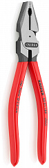 Плоскогубцы KNIPEX комб. особ. мощн., рез: провол. твёрд. d 2.8 мм, роял. струна d 2.2 мм, кабель d 13 мм, L-200 мм, чёрн., 1К ручки