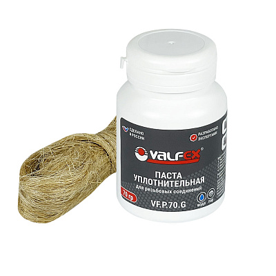 Комплект для герметизации Valfex паста уплотнительная (70 г) + лен (14 г) (вода, пар) Комплект для герметизации Valfex паста уплотнительная (70 г) + лен (14 г) (вода, пар)