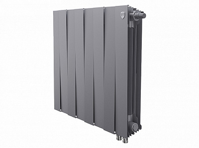Биметаллический секционный радиатор отопления Royal Thermo Pianoforte Silver Satin 500 / 8 секций нижнее правое подключение Биметаллический секционный радиатор отопления Royal Thermo Pianoforte Silver Satin 500 / 8 секций нижнее правое подключение