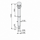 Вертикальный проход через крышу коаксиальный Protherm (черный), 60/100