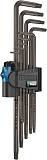 Набор Г-образных ключей WERA 967/9 XL TORX HF 1 с фиксацией, удлиненные, 9 пр., TX 8/9/10/15/20/25/27/30/40