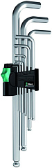 Г-образный ключ WERA 950/7 PKL Hex-Plus 1 хром, с шаром, 7 пр., 1.5/2/2.5/3/4/5/6 мм