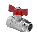 Кран шаровый VALTEC СТАНДАРТ, никель, рукоятка бабочка 3/4, вн.-нар. PN40 (ГОСТ)