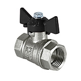 Кран шаровой Valfex латунный DeltaPro для воды 1 1/4 ВР/ВР бабочка, НИКЕЛИР-Й