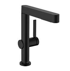 Смеситель для раковины Hansgrohe Finoris, однорычажный, 230 с вытяжным душем 2jet, со сливным клапаном Push-Open, матовый черный 76063670
