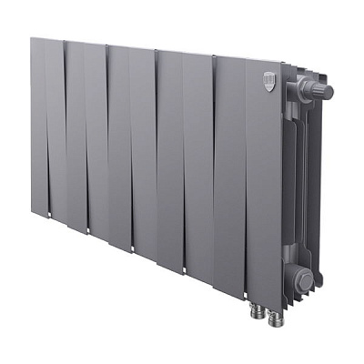 Биметаллический секционный радиатор отопления Royal Thermo PianoForte Silver Satin 300 / 10 секций нижнее правое подключение Биметаллический секционный радиатор отопления Royal Thermo PianoForte Silver Satin 300 / 10 секций нижнее правое подключение