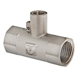 Тройник VALTEC для подключения датчика температуры 1 x M10 x 1 внутренняя, никелированная латунь