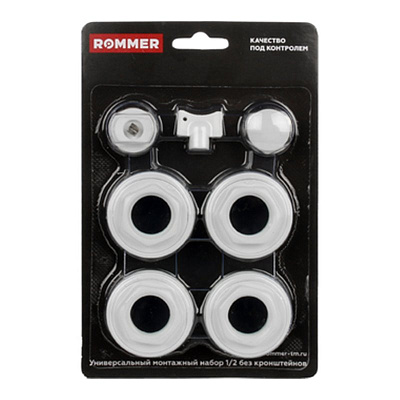 Монтажный комплект Rommer 1/2 (RAL9016) без кронштейнов Монтажный комплект Rommer 1/2 (RAL9016) без кронштейнов