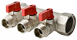 Коллектор VALTEC с отсекающими кранами, 3/4х3 вых. 1/2 нар.