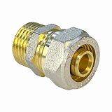 Соединитель Valfex для труб PE-RT/Al/PE-RT, обжимной с переходом на НР 16 x 1/2 дюйма