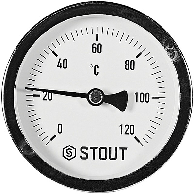 Термометр Stout биметаллический с погружной гильзой 75 мм, Dn 63 мм, 1/2 , 0...120С Термометр Stout биметаллический с погружной гильзой 75 мм, Dn 63 мм, 1/2 , 0...120С