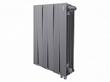 Биметаллический секционный радиатор отопления Royal Thermo Pianoforte Silver Satin 500 / 6 секций нижнее правое подключение