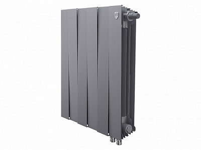 Биметаллический секционный радиатор отопления Royal Thermo Pianoforte Silver Satin 500 / 6 секций нижнее правое подключение Биметаллический секционный радиатор отопления Royal Thermo Pianoforte Silver Satin 500 / 6 секций нижнее правое подключение