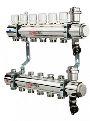 Коллекторная группа VALTEC в сборе, 1х10 вых. Евроконус 3/4