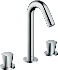 Смеситель для раковины Hansgrohe Logis на 3 отверстия со сливным гарнитуром, хром 71133000