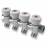 Коллектор Royal Thermo с регулировочными вентилями 3/4x1/2 с 4 контурами