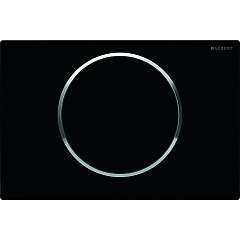 Кнопка смыва Geberit Sigma 10 одинарный смыв, олеофобная, чёрный мат./хром глянц. 115.758.14.5