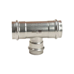 Пресс-тройник РЕХАУ с уменьшенным боковым проходом из нержавеющей стали EdelPress 28-22-28 (11914301001)