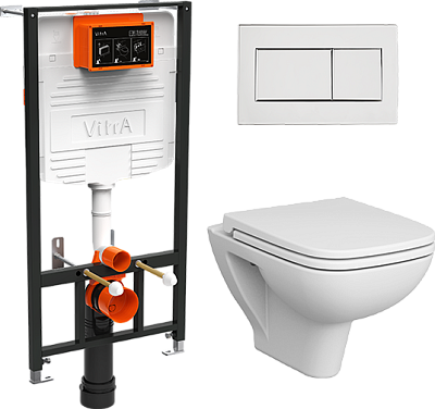 Комплект Vitra S20 подвесной унитаз, инсталляция, кнопка, сиденье 9004B003-7207