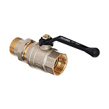 Кран шаровой HOOBS ORION с американкой НР/ВР 1 1/4 с алюминиевой ручкой-рычагом чёрного цвета