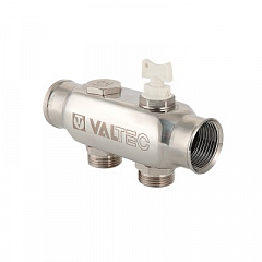 Коллектор VALTEC из нерж. стали, с м-о расст вых. 50мм, 1х 10 вых. 3/4 Евроконус