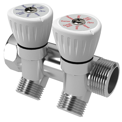 Коллектор Royal Thermo с регулировочными вентилями 3/4x1/2 с 2 контурами Коллектор Royal Thermo с регулировочными вентилями 3/4x1/2 с 2 контурами
