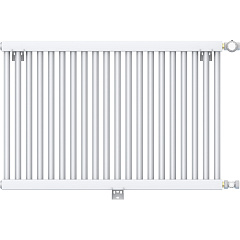 Стальной трубчатый радиатор отопления Rommer RST 1200/16 нижнее подключение RAL9016