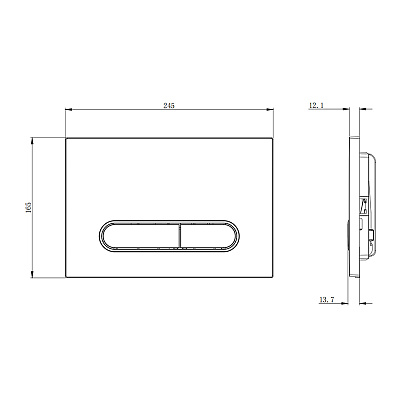 Панель смыва РЕХАУ NOVA ELLIPSE 002 овальные клавиши, пластик, белый, глянец, контур клавиш хром, глянец (19102401001)