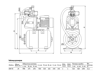 Насосная станция UNIPUMP АКВАРОБОТ JSW 55-24