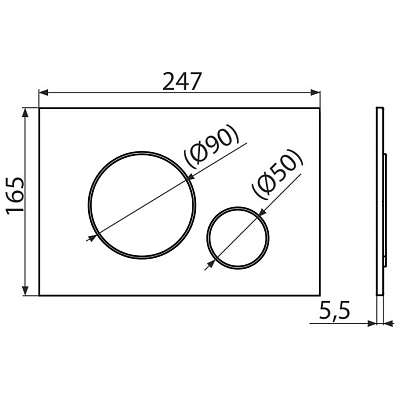 Кнопка смыва, пластик, хром Alcaplast M671