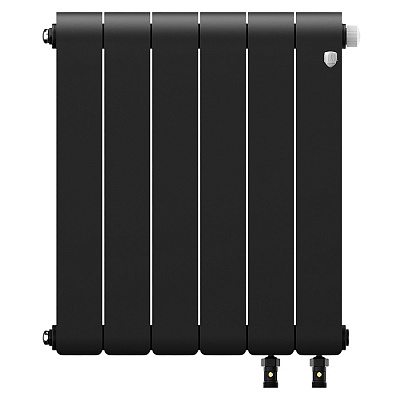 Биметаллический секционный радиатор отопления Royal Thermo Infinity 500 V Чёрный / 6 секций