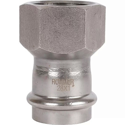 Переходник Rommer пресс 28х1, ВПр-ВР, нержавеющая сталь
