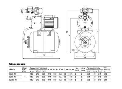 Насосная станция UNIPUMP АКВАРОБОТ JS 60-24