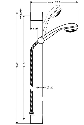 Душевой гарнитур Hansgrohe Crometta 1jet Unica С 27729000