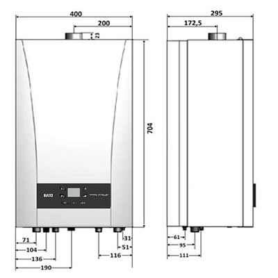 Настенный газовый двухконтурный котел отопления Baxi ECO Nova 31F (100023940)
