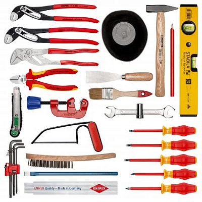Набор инструментов KNIPEX BIG Basic Move Plumbing чемодан инструментальный для сантехники, 31 пр.