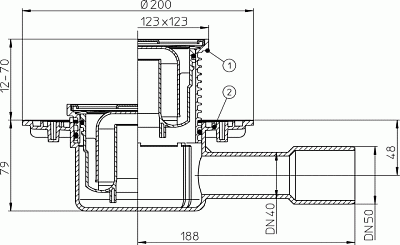 Трап HL 510N с решёткой в подрамнике